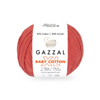 Пряжа Gazzal Baby Cotton XL | Газзал Бебі Коттон ХЛ 3418 темн. корал Пряжа Gazzal Baby Cotton XL | Газзал Бебі Коттон ХЛ 3418 темн. корал