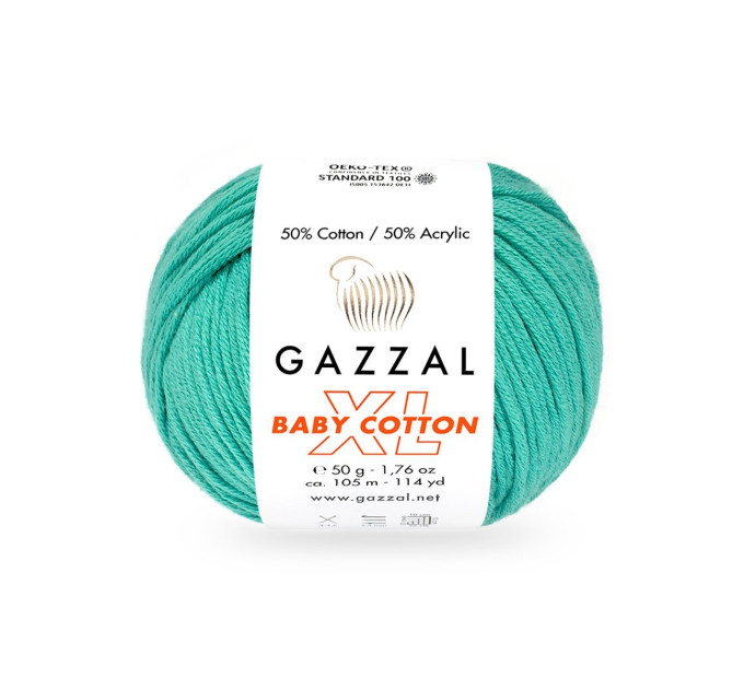 Пряжа Gazzal Baby Cotton XL | Газзал Бебі Коттон ХЛ 3426 блакить