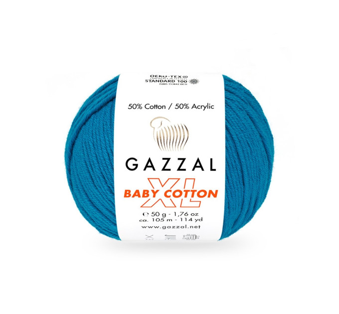 Пряжа Gazzal Baby Cotton XL | Газзал Бебі Коттон ХЛ 3428 темн.бір