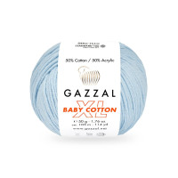 Пряжа Gazzal Baby Cotton XL | Газзал Бебі Коттон ХЛ 3429 св. блакитний Пряжа Gazzal Baby Cotton XL | Газзал Бебі Коттон ХЛ 3429 св. блакитний