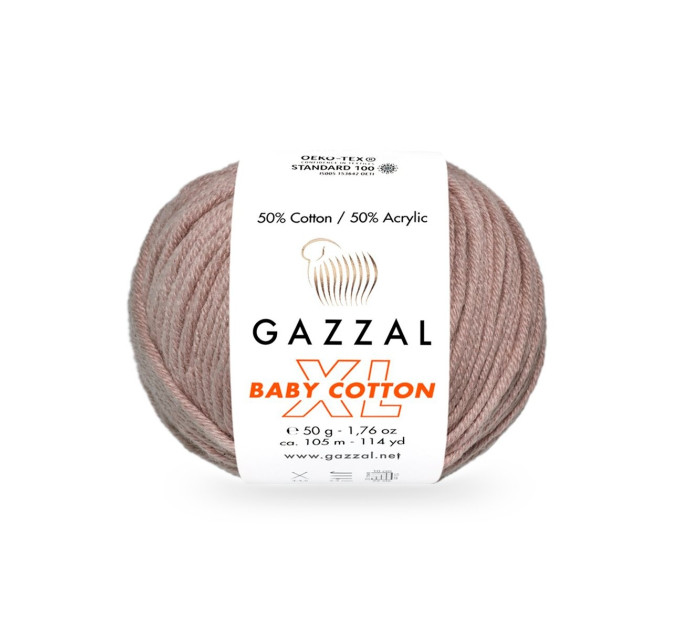 Пряжа Gazzal Baby Cotton XL | Газзал Бебі Коттон ХЛ 3434 мокко
