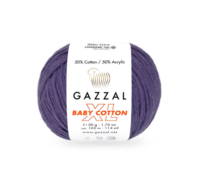 Пряжа Gazzal Baby Cotton XL | Газзал Бебі Коттон ХЛ 3440 фіолет
