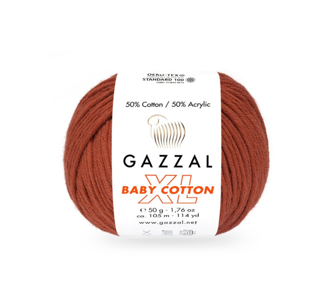 Пряжа Gazzal Baby Cotton XL | Газзал Бебі Коттон ХЛ 3453 теракот