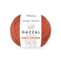 Пряжа Gazzal Baby Cotton XL | Газзал Бебі Коттон ХЛ 3454 цегляний