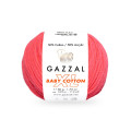 Пряжа Gazzal Baby Cotton XL | Газзал Бебі Коттон ХЛ 3458 неоновий корал