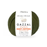 Пряжа Gazzal Baby Cotton XL | Газзал Бебі Коттон ХЛ 3463 хакі