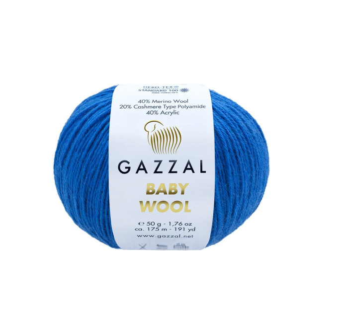 Пряжа Gazzal Baby Wool | Газзал Бебі Вул 802 тем. синій