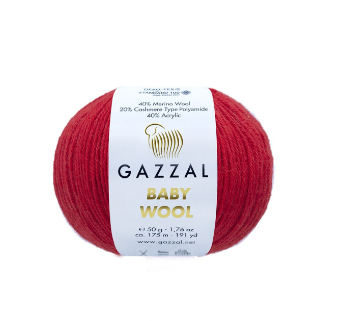 Пряжа Gazzal Baby Wool | Газзал Бебі Вул 811 червоний