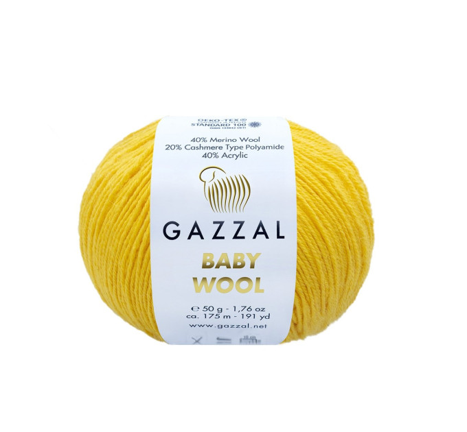 Пряжа Gazzal Baby Wool | Газзал Бебі Вул 812 жовтий