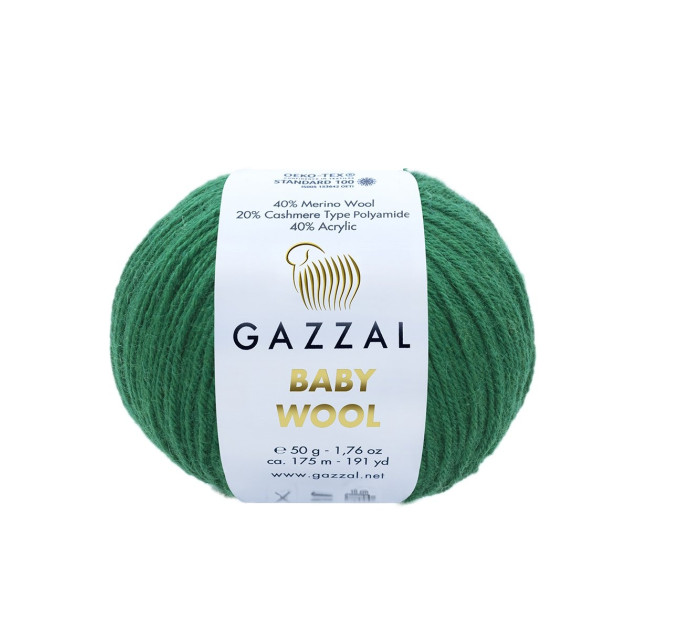 Пряжа Gazzal Baby Wool | Газзал Бебі Вул 814 смарагд