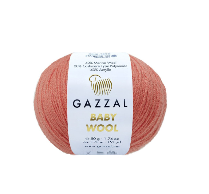 Пряжа Gazzal Baby Wool | Газзал Бебі Вул 819 корал