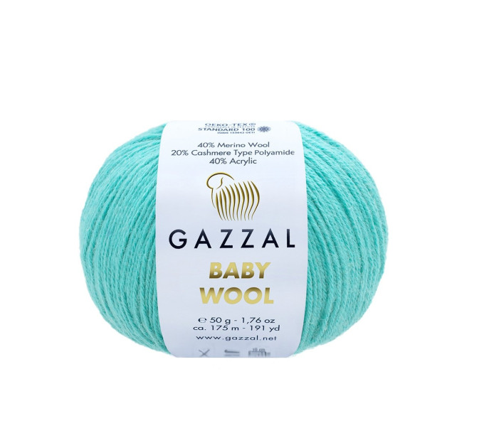 Пряжа Gazzal Baby Wool | Газзал Бебі Вул 820 бірюза