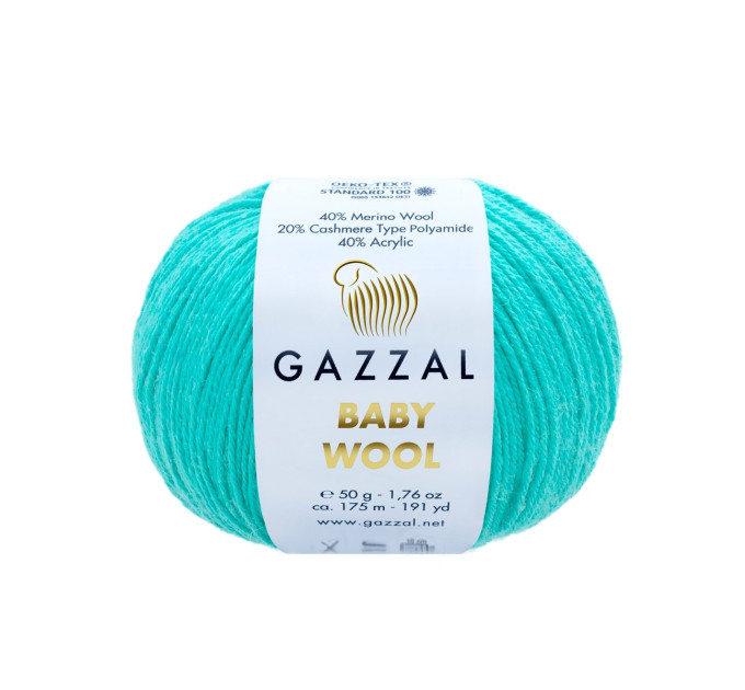 Пряжа Gazzal Baby Wool | Газзал Бебі Вул 832 блакить