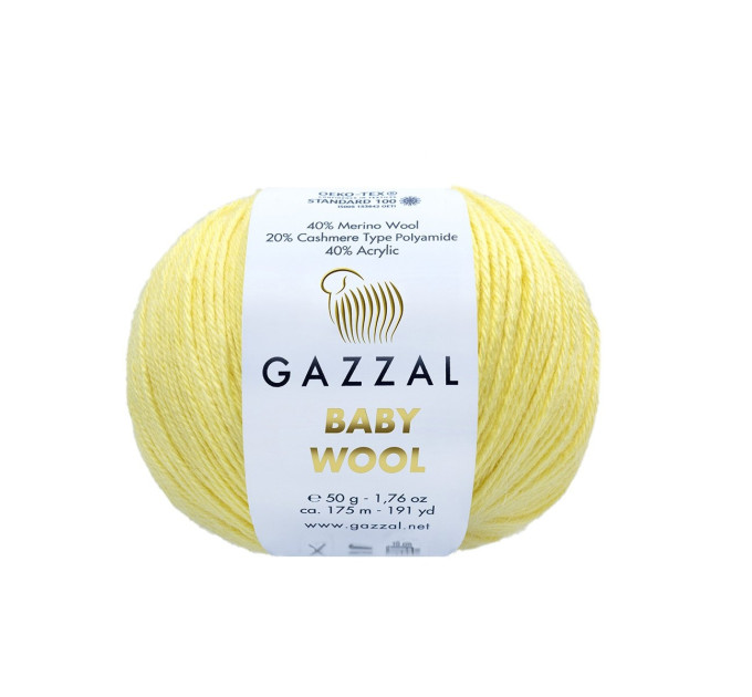 Пряжа Gazzal Baby Wool | Газзал Бебі Вул 833 лимон