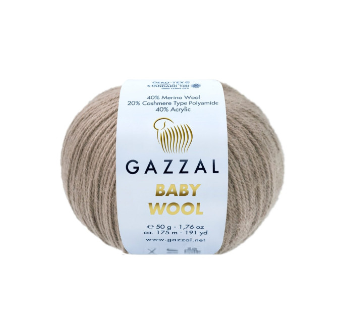 Пряжа Gazzal Baby Wool | Газзал Бебі Вул 835 мокко