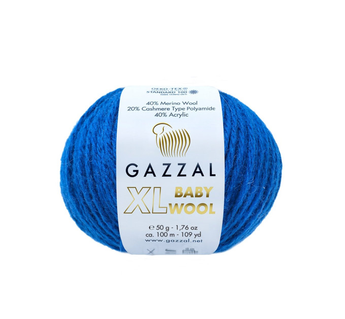 Пряжа Gazzal Baby Wool XL | Газзал Бебі Вул ХЛ 802 тем. синій