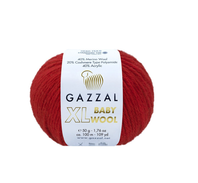 Пряжа Gazzal Baby Wool XL | Газзал Бебі Вул ХЛ 811 червоний