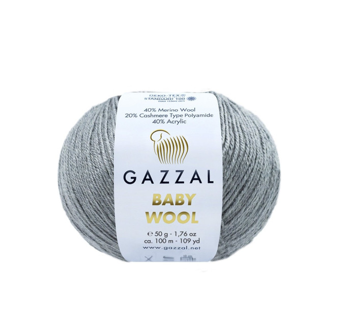 Пряжа Gazzal Baby Wool XL | Газзал Бебі Вул ХЛ 818 сірий