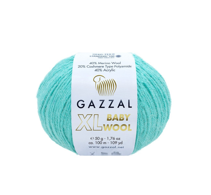 Пряжа Gazzal Baby Wool XL | Газзал Бебі Вул ХЛ 820 бірюза