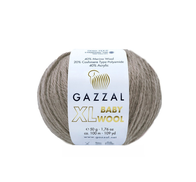 Пряжа Gazzal Baby Wool XL | Газзал Бебі Вул ХЛ 835 мокко