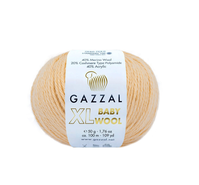 Пряжа Gazzal Baby Wool XL | Газзал Бебі Вул ХЛ 839 вершково-бежевий