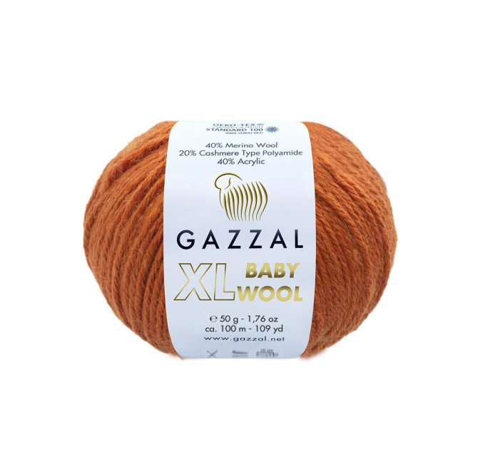 Пряжа Gazzal Baby Wool XL | Газзал Бебі Вул ХЛ 841 теракот