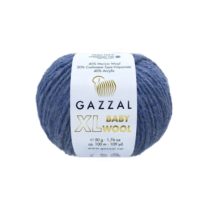 Пряжа Gazzal Baby Wool XL | Газзал Бебі Вул ХЛ 844 джинс