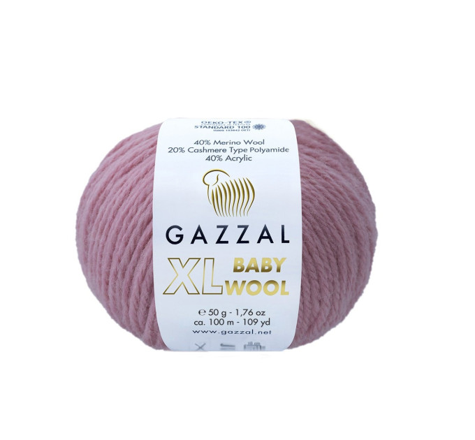 Пряжа Gazzal Baby Wool XL | Газзал Бебі Вул ХЛ 845 пудра
