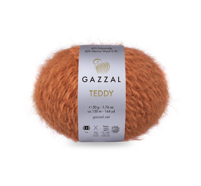 Пряжа Gazzal Teddy|Газзал Тедді 6546 гарбуз