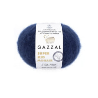 Пряжа Gazzal Super Kid Mohair/Газзал Супер Кід Мохер 64417 темно синій