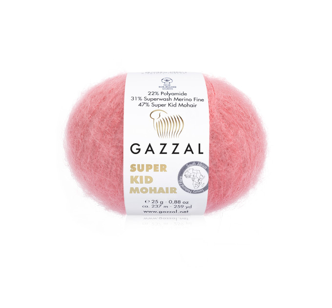 Пряжа Gazzal Super Kid Mohair/Газзал Супер Кід Мохер 64430 троянда