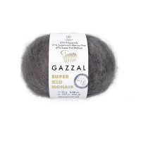 Пряжа Gazzal Super Kid Mohair/Газзал Супер Кід Мохер 64432 графіт