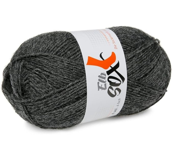 Пряжа для шкарпеток GGH Elb Sox - 4 Uni | ДжиДжиАш Ельб Сокс - 4 Уні 004 темно сірий