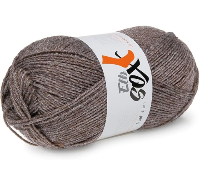 Пряжа для шкарпеток GGH Elb Sox - 4 Uni | ДжиДжиАш Ельб Сокс - 4 Уні 006 коричневий