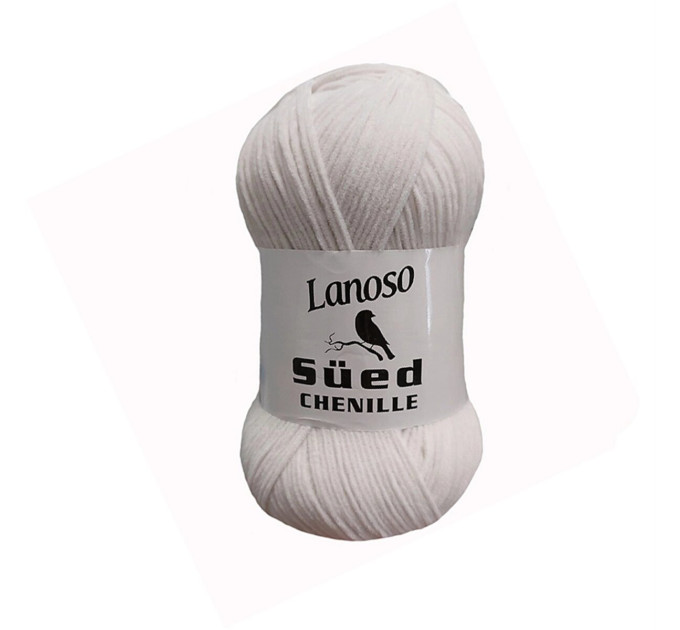 Пряжа Lanoso Sued Chenille (Ланосо Суед Шеніл) 955 білий