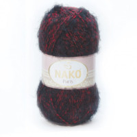 Пряжа Nako Paris 21306 чорно-червоний Пряжа Nako Paris 21306 чорно-червоний