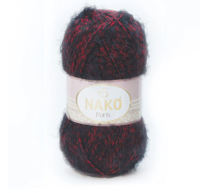 Пряжа Nako Paris (Нако Париж) 21306 чорно-червоний