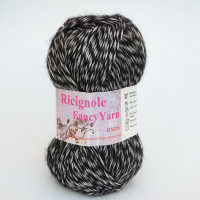 Пряжа Ricignole Fancy Yarn HM2.6 280 чорно-білий меланж