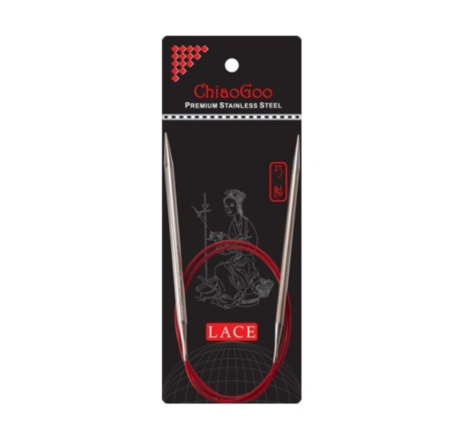 Кругові сталеві спиці ChiaoGoo Red Lace, 60 см (24") 5,5 мм