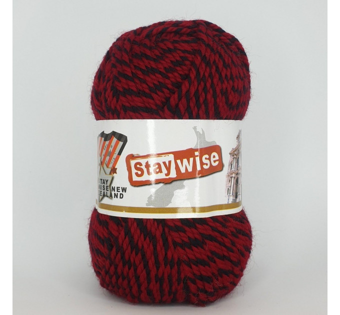 Пряжа Fulcrum Wool Stay Wise |  Стей Вайз 727 червоно-чорний меланж