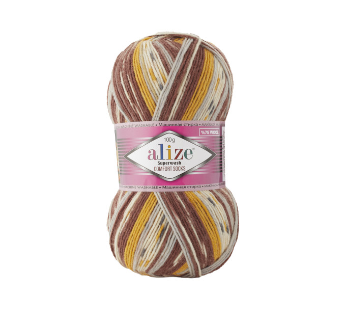 Пряжа шкарпеткова Alize Superwash Comfort Socks 7652 різнобарвний