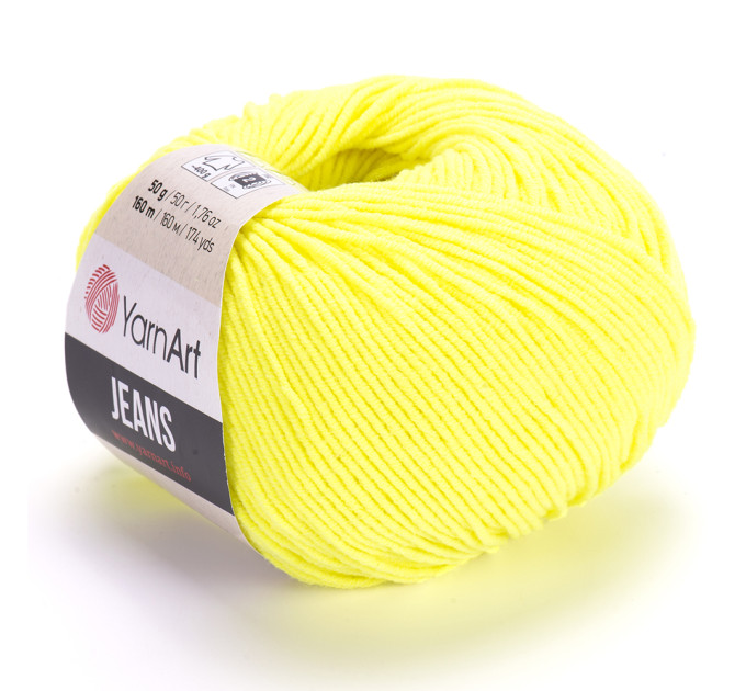 Пряжа YarnArt Jeans ЯрнАрт Джинс 58 жовтий неон
