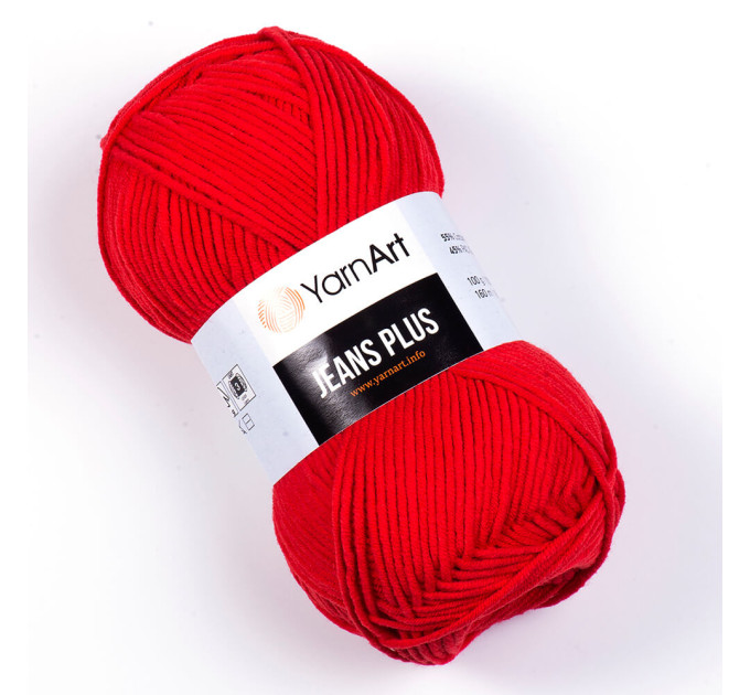 Пряжа YarnArt Jeans Plus | ЯрнАрт Джинс Плюс 90 червоний