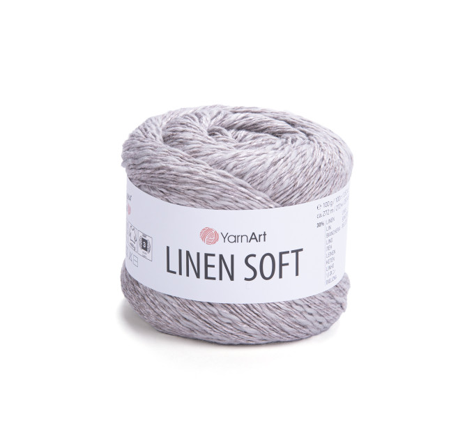 Пряжа YarnArt Linen Soft | ЯрнАрт Лінен Софт 7307 сірий