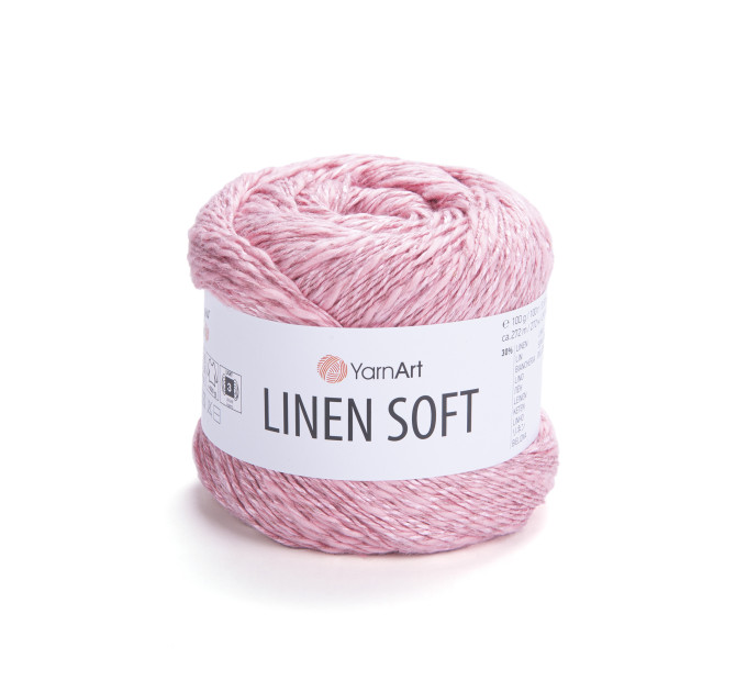 Пряжа YarnArt Linen Soft | ЯрнАрт Лінен Софт 7322 рожевий