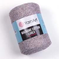 Пряжа YarnArt Macrame Cotton Lurex / ЯрнАрт Макраме Коттон Люрекс 727 сірий - бронза