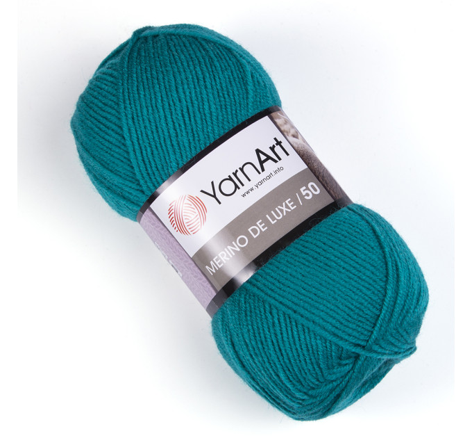 Пряжа YarnArt Merino De Luxe | ЯрнАрт Меріно Де Люкс 11448 зелена бірюза