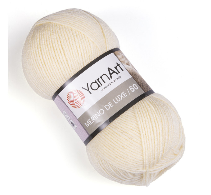 Пряжа YarnArt Merino De Luxe | ЯрнАрт Меріно Де Люкс 7003 молоко