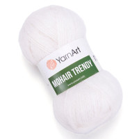 Пряжа YarnArt Mohair Trendy | ЯрнАрт Мохер Тренді 101 білий