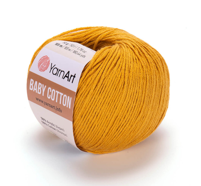 Пряжа YarnArt Baby Cotton | ЯрнАрт Бебі Коттон 433 гірчиця